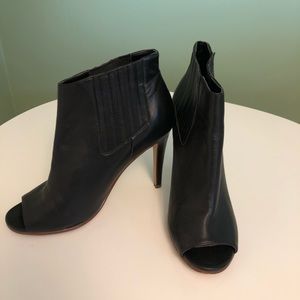 Halogen black peep toe booties
